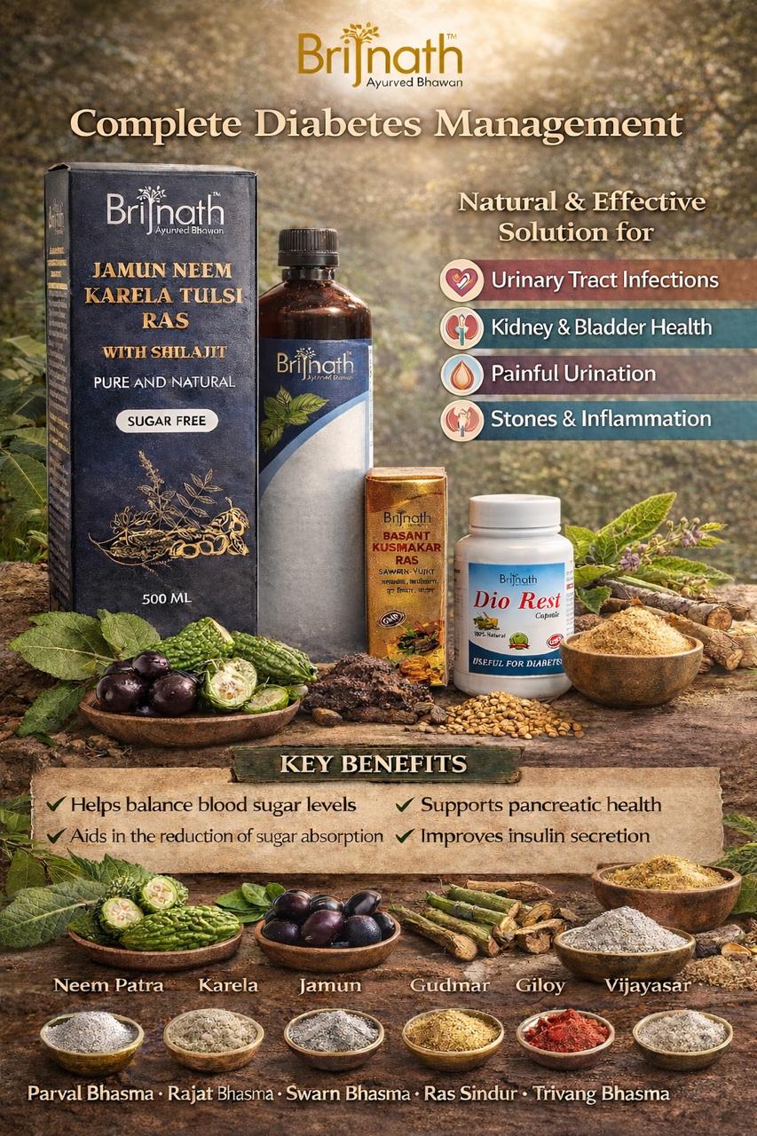 Brijnath Jamun Neem Karela Tulsi Ras with Shilajit (one month combo)